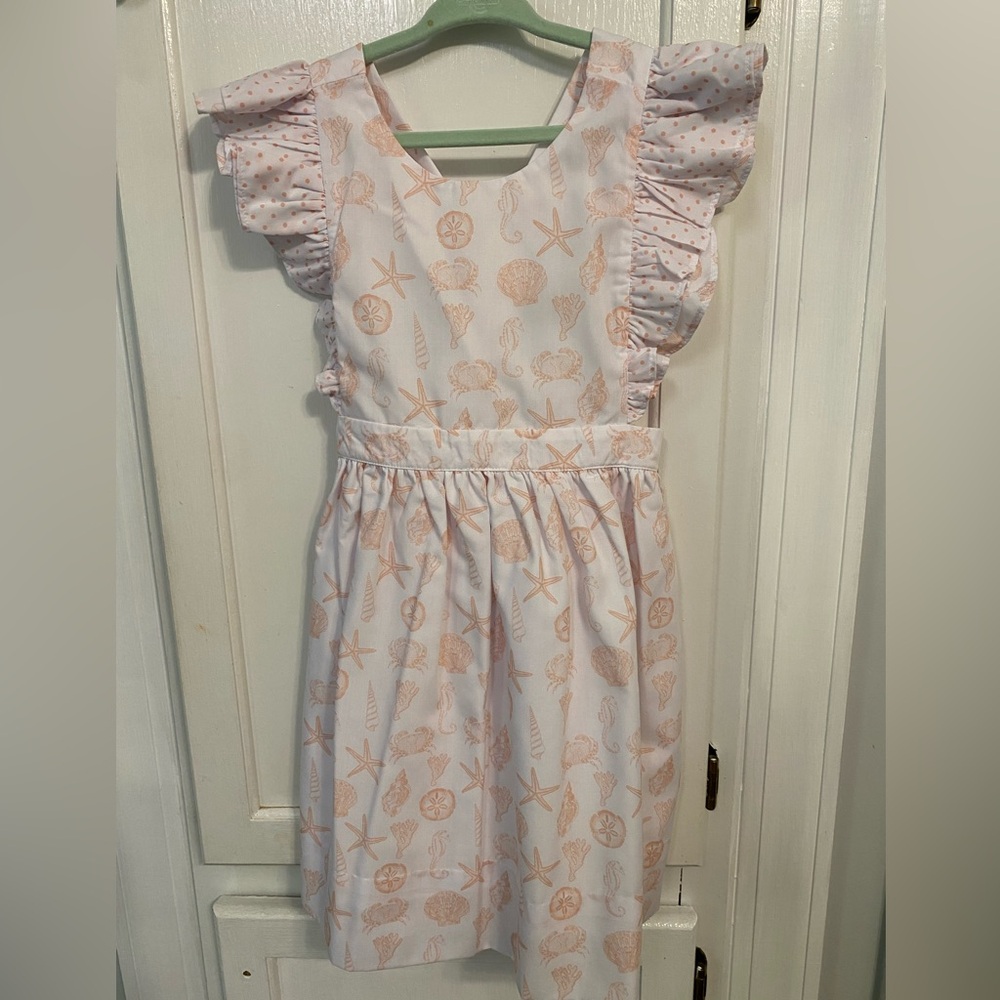 Khaki and White Sea-Themed Dress